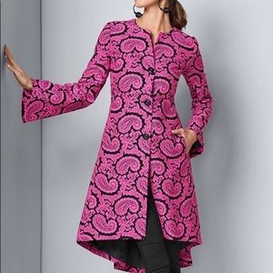 Venus fuchsia long coat dressy fits perfectly